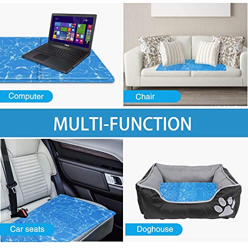 Nobleza – Alfombrilla refrescante para Mascotas Grandes. Auto refrigerante No tóxico. Ideal para para Perros, Gatos en Verano. 90 * 50 cm, Color Azul, L