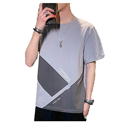 NOBRAND - Camiseta de manga corta para hombre de algodón suelto de media manga Gris gris 4XL