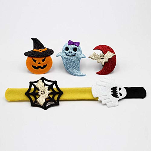 No/Brand Decoraciones De Halloween Pops Ring Cloth Pat Circle Pat Pulsera, Calabaza Spider Skull Ghost Pat Circle Pulsera Halloween   Kids