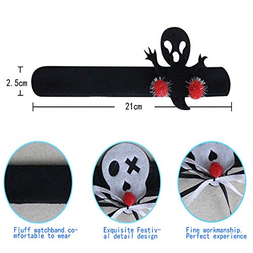 No/Brand Decoraciones De Halloween Pops Ring Cloth Pat Circle Pat Pulsera, Calabaza Spider Skull Ghost Pat Circle Pulsera Halloween   Kids