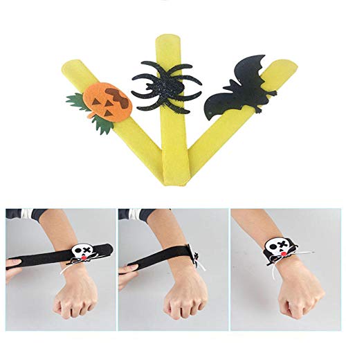 No/Brand Decoraciones De Halloween Pops Ring Cloth Pat Circle Pat Pulsera, Calabaza Spider Skull Ghost Pat Circle Pulsera Halloween   Kids