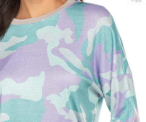 NOBRAND Suéter casual para mujer con estampado de camuflaje para primavera y verano Macarons Color XL