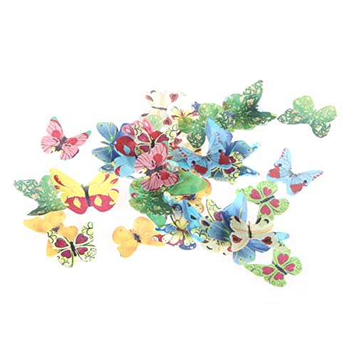 nobranded 40 Piezas de Papel de Oblea Comestible Mariposa Cupcake Toppers Mariposa Cake Toppers Decoraciones para Cumpleaños Boda