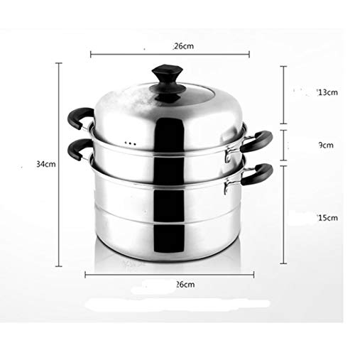 Nolog SXWGX 3 Niveles de diámetro de Acero Inoxidable Vaporera Utensilios de Cocina Olla Sauces Caldera Multicapa