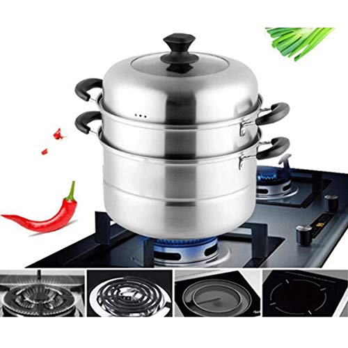 Nolog SXWGX 3 Niveles de diámetro de Acero Inoxidable Vaporera Utensilios de Cocina Olla Sauces Caldera Multicapa