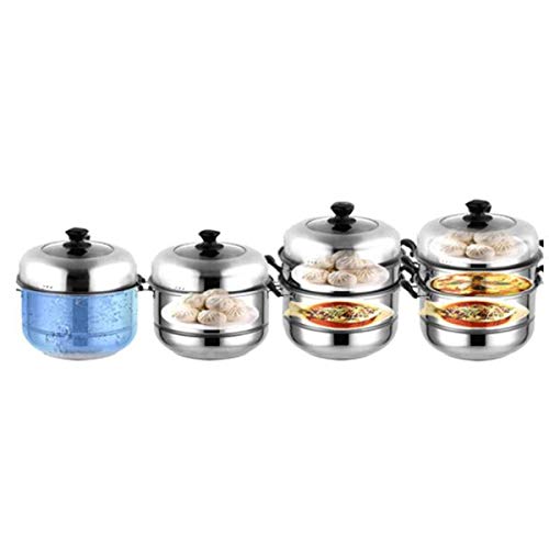 Nolog SXWGX 3 Niveles de diámetro de Acero Inoxidable Vaporera Utensilios de Cocina Olla Sauces Caldera Multicapa