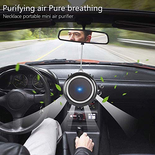 None Branded Purificador de Aire Personal Air Freshner Generador de Iones Negativos portátil USB portátil Captura Alergias, Polvo, Humo, Caspa de Mascotas, Hogar, Oficina (While)