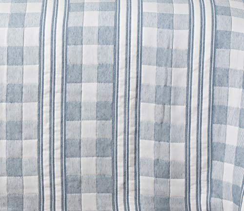 NORA HOME Colcha Piqué Duo Cuadros de Jacquard. Todas Las Medidas (Azul, 235x260 (Cama 135))