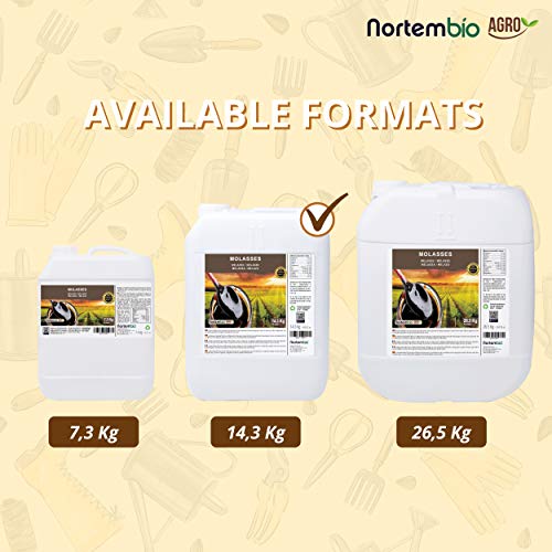 Nortembio Agro Melaza 14,3 Kg. 100% Natural. Favorece el Crecimiento de Cultivos. Uso Universal. No Sulfurada. Producto CE.