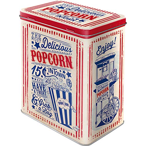 Nostalgic-Art 30144, USA, Popcorn, Vorratsdose L Kitchen, Plastic, carbón, 10 x 14 x 20 cm