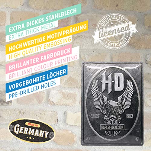 Nostalgic-Art Harley-Davidson – Metal Eagle – Geschenk-Idee für Motorrad-Fans Cartel de Chapa Retro, Decoración Vintage, 30 x 40 cm