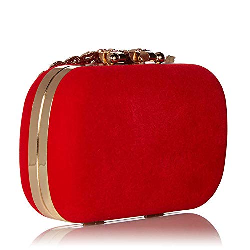 Nosterappou Bolsa de Banquete de Moda Bolso de Cena de Pavo Real Bolso de Embrague Bolso de Embrague Bolsos pequeños Coloridos y Elegantes (Color : Red)