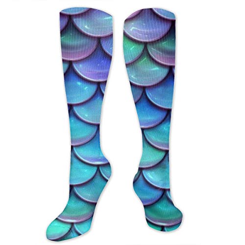 Not Applicable Calcetines Deportivos Escalas De Cerámica Azul Yoga Ciclismo 50Cm Calcetines De Compresión Unisex Cosplay De Viaje Medias De Muslo Populares Gimnasio Deportivo Calcetines De Tubo L