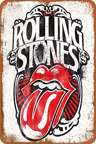 NOT Rolling Stones Iron Cartel de Chapa de Metal Retro Cartel de Arte Pintado decoración Placa de Advertencia Bar cafetería Garaje Fiesta Sala de Juegos Oficina en casa Restaurante Bar