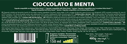 Note D'Espresso Cápsulas, Chocolate a la Menta Exclusivamente Compatibles con cafeteras de cápsulas Nescafé* y Dolce Gusto* 48 Unidades da 10 g, Total: 480 g