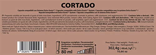 Note D'Espresso Cápsulas de Café Cortado Instantáneo Exclusivamente Compatibles con cafeteras de cápsulas Nescafé* y Dolce Gusto* 48 Unidades da 6,3 g, Total: 302.4 g