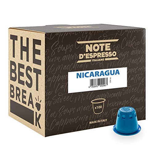Note D'Espresso - Cápsulas de café de Nicaragua exclusivamente compatibles con cafeteras Nespresso*, 5,6 g (caja de 100 unidades)