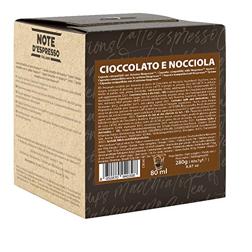 Note D'Espresso Cápsulas de Chocolate con Avellana - 40 x 7 g, Total: 280 g