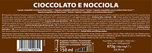 Note D'Espresso Cápsulas de Chocolate con Avellana - 48 x 14 g, Total: 672 g