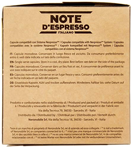 Note D'Espresso - Cápsulas de té negro al limón exclusivamente compatibles con cafeteras Nespresso*, 2 g (caja de 40 unidades)