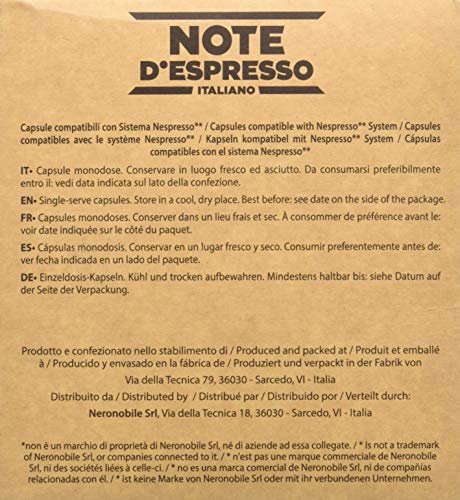 Note D'Espresso - Cápsulas de té negro al limón exclusivamente compatibles con cafeteras Nespresso*, 2 g (caja de 40 unidades)