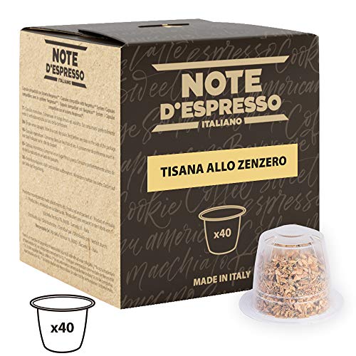 Note D'Espresso - Cápsulas de tisana de jengibre exclusivamente compatibles con cafeteras Nespresso*, 2 g (caja de 40 unidades)