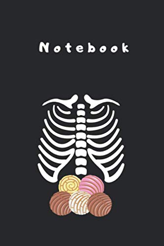 Notebook: Skeleton Rib Cage Mexican Pan Dulce Concha Lined Notebook or Diary and Journal with Cover Designed to Write in - Size 6in x 9in for Kids or Men or Women