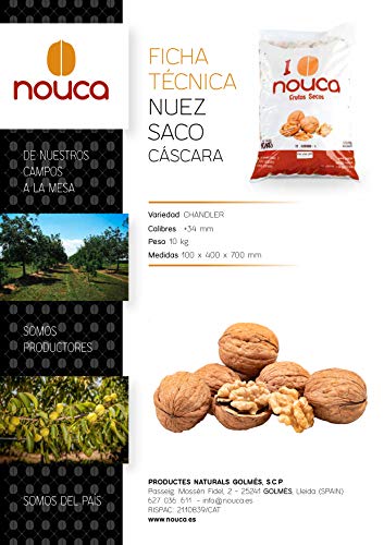 Nouca - Saco de nueces con cáscara - 10 Kg (1 saco) - Producto 100% de origen español