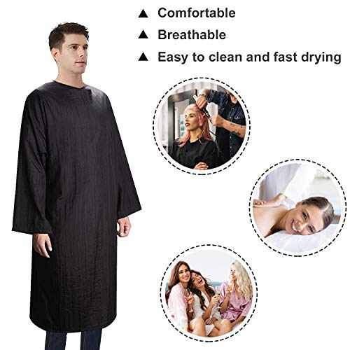 Noverlife - Traje de kimono negro para cliente, manga larga ajustable para tratamientos de belleza, vestido de cliente para masaje de sauna, resistente al agua para hombres y mujeres