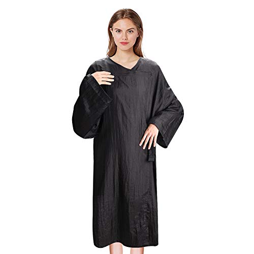 Noverlife - Traje de kimono negro para cliente, manga larga ajustable para tratamientos de belleza, vestido de cliente para masaje de sauna, resistente al agua para hombres y mujeres