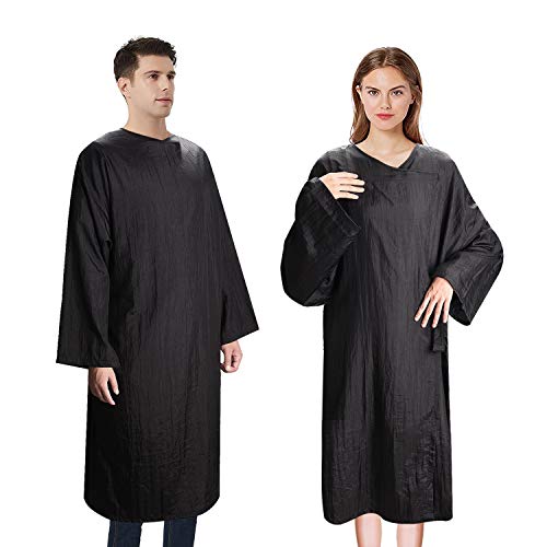 Noverlife - Traje de kimono negro para cliente, manga larga ajustable para tratamientos de belleza, vestido de cliente para masaje de sauna, resistente al agua para hombres y mujeres