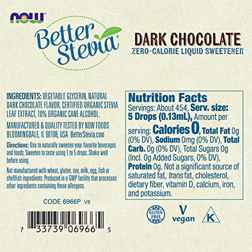 Now Foods Better Stevia Liquid, Dark Chocolate - 59 Ml. - 59 ml