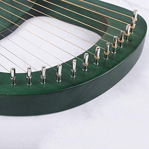 Nrpfell Arpa de Lira Arpa de 16 Cuerdas Heptachord Arpa de Lira de Caoba de Madera Maciza con Llave de AfinacióN para Amantes de la MúSica Ni？Os Adultos