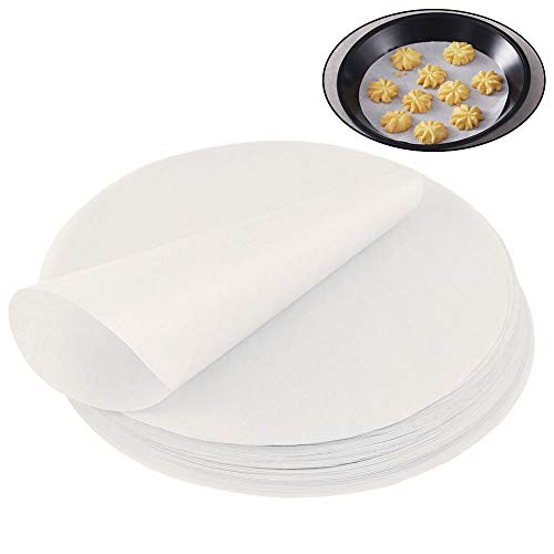 Nsiwem Papel Hamburguesa 200 Piezas Papel Horno Papel de Hornear Redondas Antiadherentes de Papel de Pergamino Papel para Barbacoa para Hamburguesa Prensa Molde para Tartas (20cm)