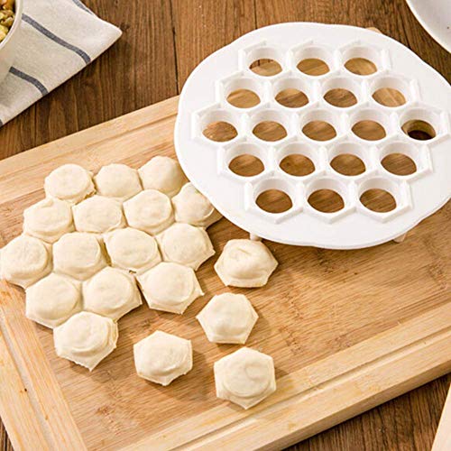 NSYNSY 2 Piezas de raviolis de 19 Agujeros, formador de Bolas de Masa de plástico, Moldeador de Pasteles, Moldeador de ravioles de Tarta de Bolas de Masa Pelmeni, Herramienta de repostería para COC