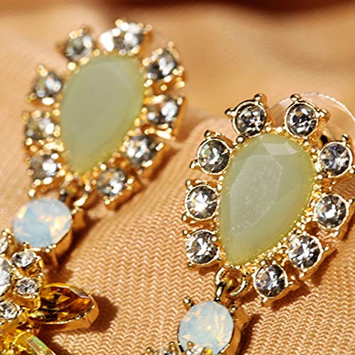 NTT Pendientes de Cristal para Las Mujeres, Cristal de Swarovski + aleación Incrustaciones Artificiales de Piedra Preciosa, Estilo Bohemio Fiesta de Boda, Adecuado para Cualquier Tipo de Piel