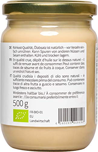 nu3 Crema de almendras - 500g de puré de almendra blanca natural - Nativa de España e Italia - Mantequilla de semillas peladas y molidas - Cultivadas bajo proceso orgánico - 100% sabor natural