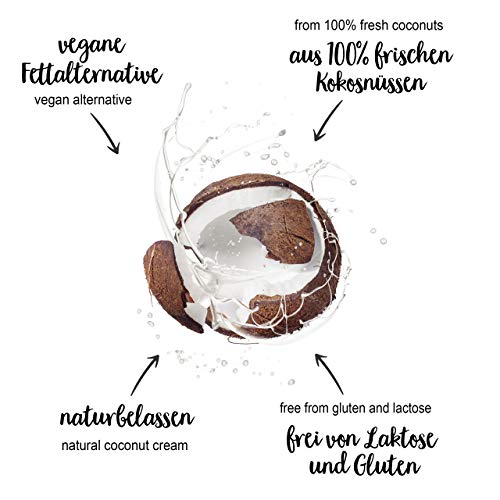 nu3 Crema de coco lista para untar - 450g de puré de coco en tarro de vidrio - 100% orgánico con cocos de Sri Lanka - Cultivo y agricultura ecológica y responsable - Bajo contenido de azúcar