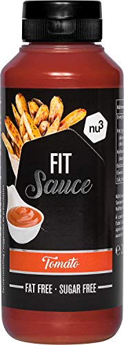 nu3 Salsa de tomate low carb - 265 ml de salsa sin gluten, azúcar ni grasa - Baja en calorías y carbohidratos - Alternativa sana al kétchup - Sabor natural a tomate, vinagre y especies