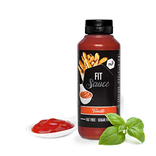 nu3 Salsa de tomate low carb - 265 ml de salsa sin gluten, azúcar ni grasa - Baja en calorías y carbohidratos - Alternativa sana al kétchup - Sabor natural a tomate, vinagre y especies