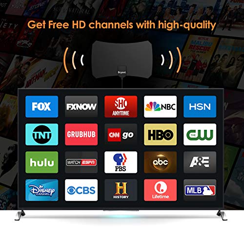 [Nueva versión 2020] Antena TV Interior- Bqeel Antena TV portátil HDTV Digital con Amplificador de señal Inteligente para Canales de TV 1080P 4K gratuitos para DTMB, ATSC,DVB-T, DMB-T,ISDB -T