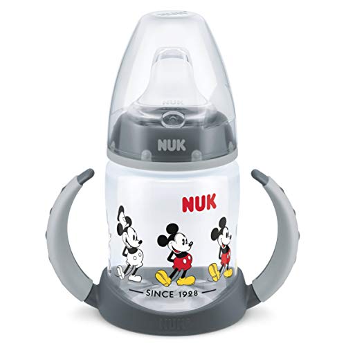 NUK 10215268 Disney Mickey Mouse First Choice - Biberón con boquilla (a partir de 6 meses, sin BPA, 150 ml) gris gris