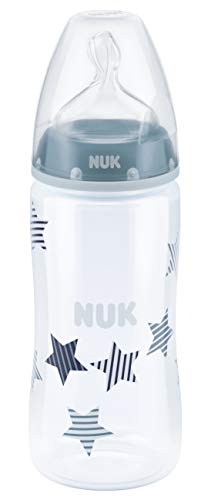 NUK First Choice Plus 10225106 Boy Juego de 4 biberones anti-cólico incluyendo tetinas de silicona y caja de botella, 1 pieza, 2 x 150 ml / 2 x 300 ml