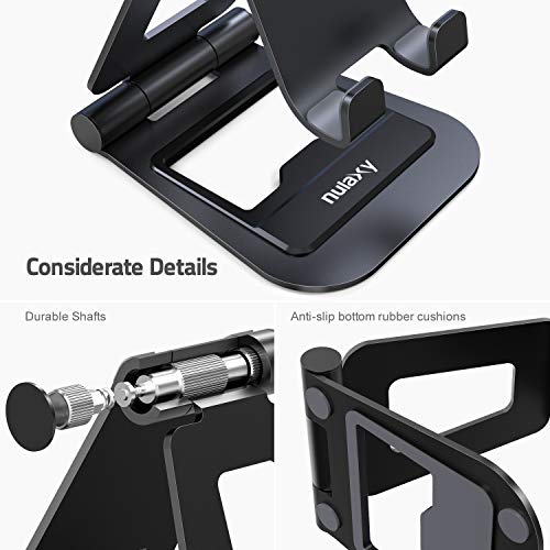 Nulaxy Soporte Tablet, Multiángulo Soporte Tablet/Móvil Compatible con iPad Air / Mini / Pro 9.7, 10.5, 12.9, Phone Series y Todos los Dispositivos de 4-13 pulgadas - Negro