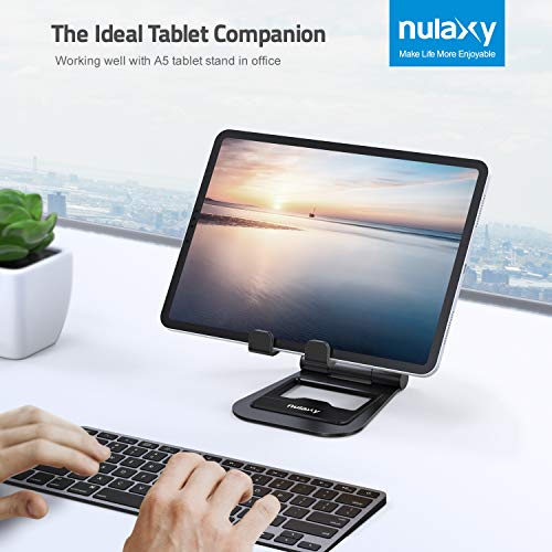 Nulaxy Soporte Tablet, Multiángulo Soporte Tablet/Móvil Compatible con iPad Air / Mini / Pro 9.7, 10.5, 12.9, Phone Series y Todos los Dispositivos de 4-13 pulgadas - Negro