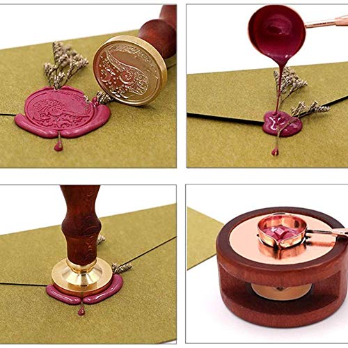 Nuluxi Cucharas de Cera para Derretir Cuchara de Fusión de Palos de Cera Cuchara de Fusión para Sellar Cera Adecuado para Lacre, Sello, Carta, Tarjeta de Felicitación, Tarjeta de Invitación (Rojo)