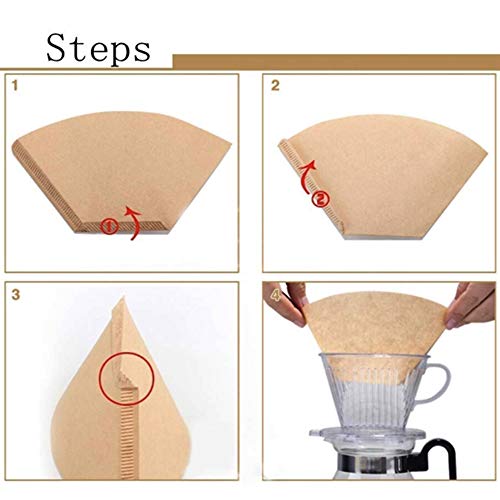 Nuluxi Filtros de Café de Papel Cónico Papel de Filtro de Café Americano Marrón - Filtros de Papel para Café Duradero y Práctico Accesorios para Hogar Adecuado para Cafeteras, Tazas y Tazas de Filtro