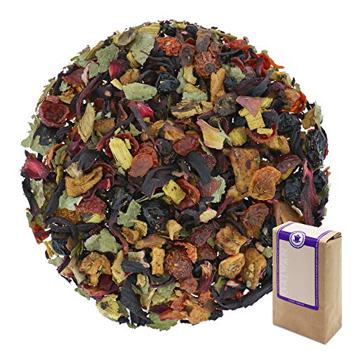 Núm. 1235: Té de frutas orgánico "Zarzaparrilla (grosellero negro)" - hojas sueltas ecológico - 500 g - GAIWAN® GERMANY - hibisco, rosa mosqueta, regaliz, manzana, grosellas, saúco, grosella roja