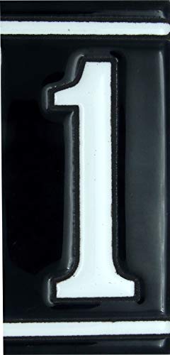 Números para casas, pintado a mano 5 x 11 cm color negro esmaltado los bordes.Grabado y Céramica Española s.l. (Número 1)