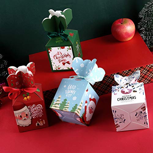 NUOBESTY Caja de Regalo de Papel para Dulces Postre Galletas panadería pastelería Fiesta favores contenedores Fiesta de Bodas víspera de Navidad Bolsa de Manzana 12 Piezas